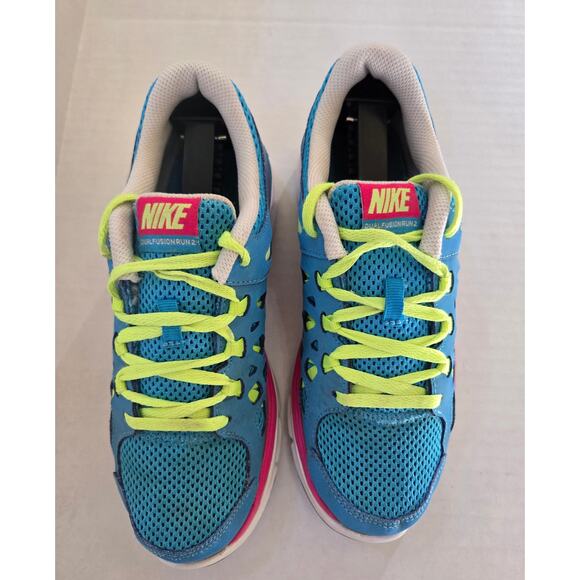Nike Dual Fusion Run 2 Vivid Blue/Metallic Silver-Volt 599793-401 4Y - Picture 3 of 7